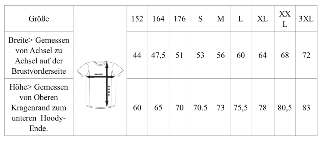 Showers Pass Size Chart